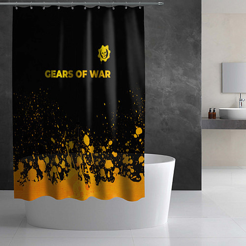 Шторка для ванной Gears of War - gold gradient: символ сверху / 3D-принт – фото 2