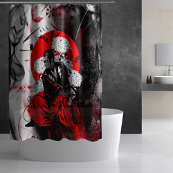 Шторка для душа Самурай в кимоно, цвет: 3D-принт — фото 2