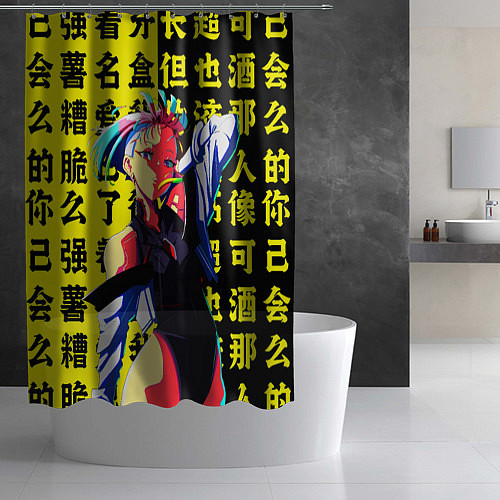 Шторка для ванной Люси из аниме Cyberpunk edgerunners / 3D-принт – фото 2