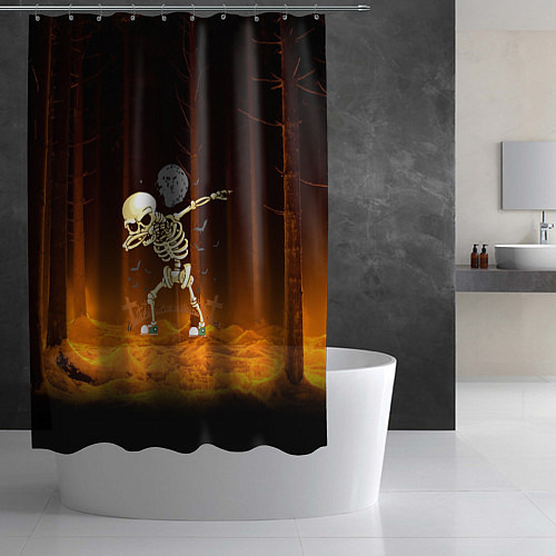 Шторка для ванной Skeletons dab - dark forest / 3D-принт – фото 2
