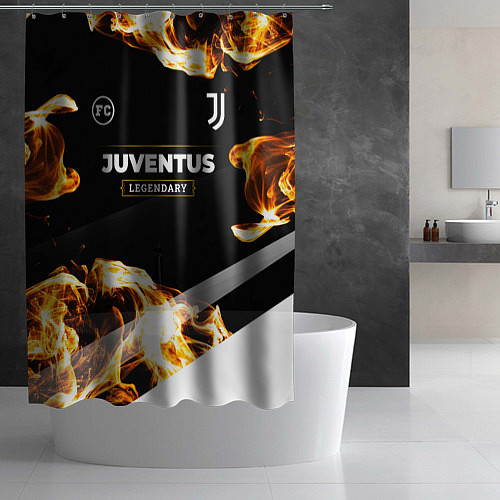 Шторка для ванной Juventus legendary sport fire / 3D-принт – фото 2