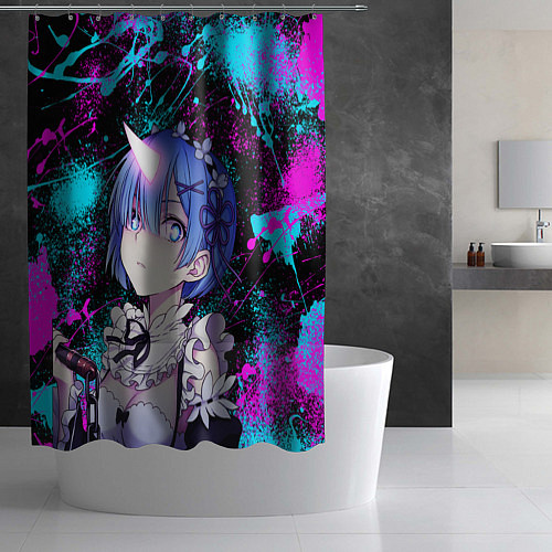Шторка для ванной РеЗеро - Неоновые краски - Рем / 3D-принт – фото 2