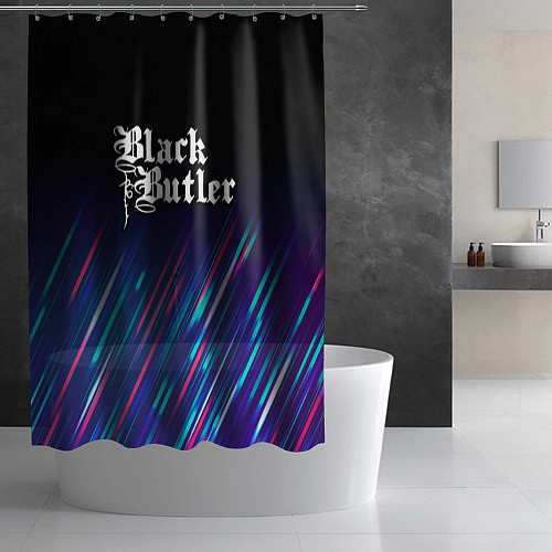 Шторка для ванной Black Butler stream / 3D-принт – фото 2