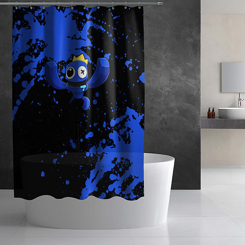 Шторка для ванной Радужные друзья: Синий / 3D-принт – фото 2