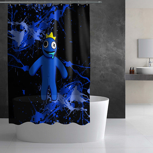 Шторка для ванной Радужные друзья - Синий / 3D-принт – фото 2