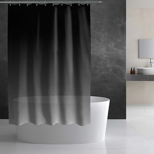Шторка для ванной Серый градиент / 3D-принт – фото 2