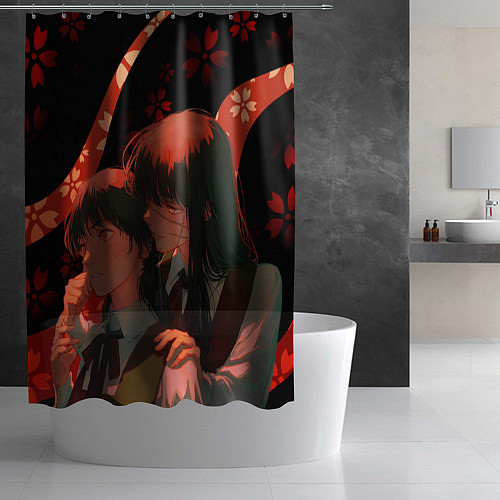 Шторка для ванной Аса Митака и Демон войны - Человек бензопила / 3D-принт – фото 2