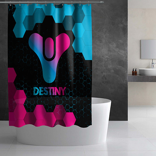 Шторка для ванной Destiny - neon gradient / 3D-принт – фото 2