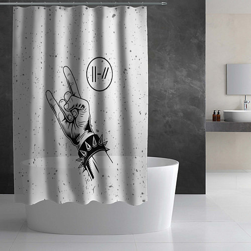 Шторка для ванной Twenty One Pilots и рок символ / 3D-принт – фото 2