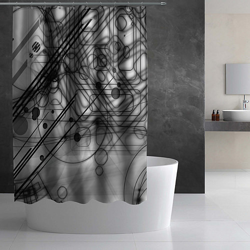 Шторка для ванной Геометрические фигуры графика / 3D-принт – фото 2