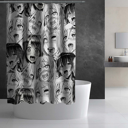 Шторка для ванной Девушки из Ахегао / 3D-принт – фото 2