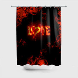 Шторка для душа Fire love, цвет: 3D-принт