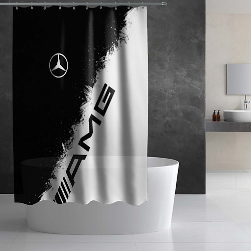 Шторка для ванной Мерседес - АМГ - Краски / 3D-принт – фото 2