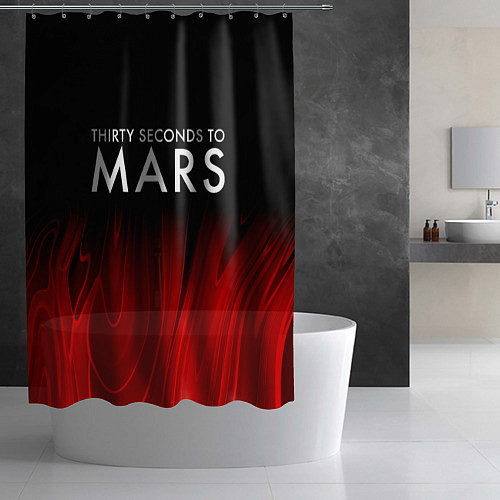 Шторка для ванной Thirty Seconds to Mars red plasma / 3D-принт – фото 2