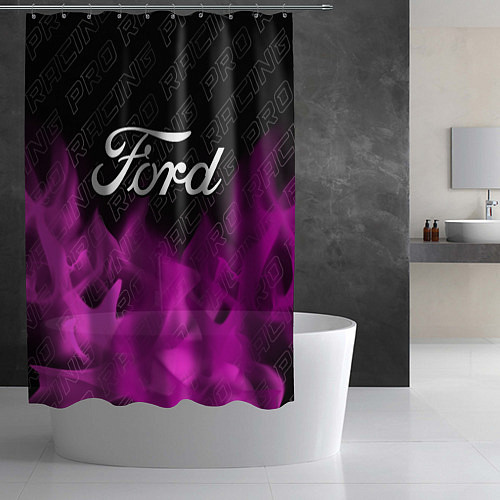 Шторка для ванной Ford pro racing: символ сверху / 3D-принт – фото 2