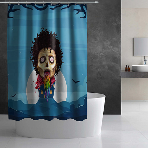 Шторка для ванной Зомби с радугой / 3D-принт – фото 2