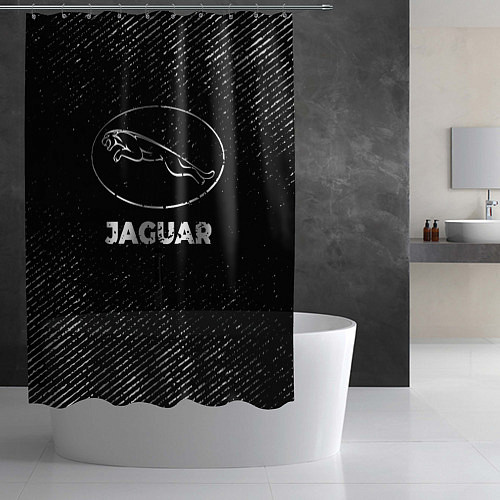 Шторка для ванной Jaguar с потертостями на темном фоне / 3D-принт – фото 2