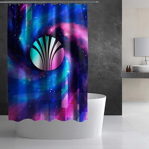 Шторка для ванной Daewoo неоновый космос / 3D-принт – фото 2