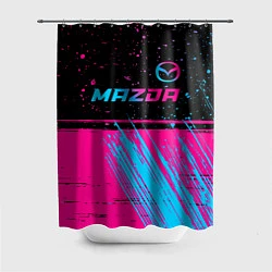 Шторка для душа Mazda - neon gradient: символ сверху, цвет: 3D-принт