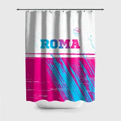 Шторка для душа Roma neon gradient style: символ сверху, цвет: 3D-принт