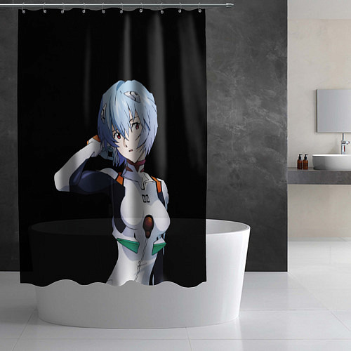 Шторка для ванной Евангелион - Аянами Рэй / 3D-принт – фото 2