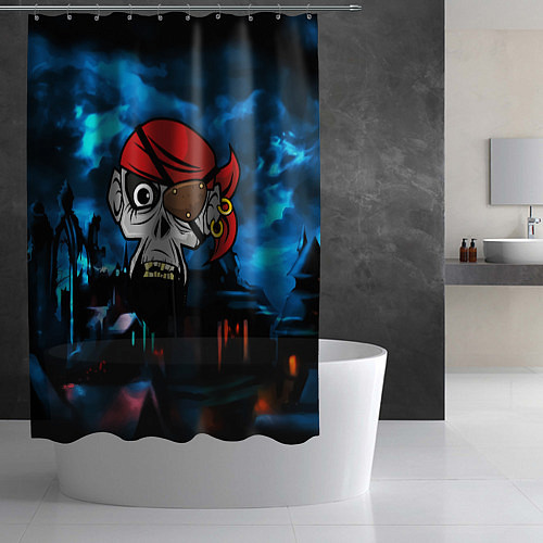 Шторка для ванной Череп пирата / 3D-принт – фото 2