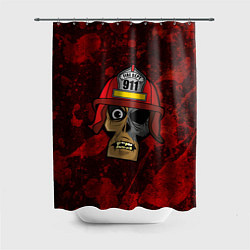 Шторка для душа Череп пожарного, цвет: 3D-принт