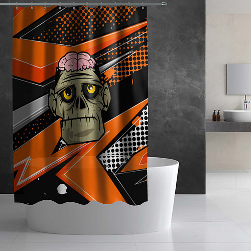 Шторка для ванной Зомби с мозгами / 3D-принт – фото 2