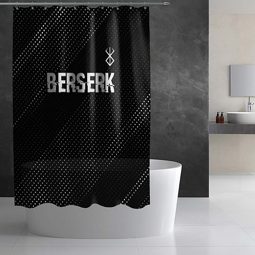 Шторка для ванной Berserk glitch на темном фоне: символ сверху / 3D-принт – фото 2