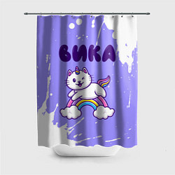 Шторка для душа Вика кошка единорожка, цвет: 3D-принт