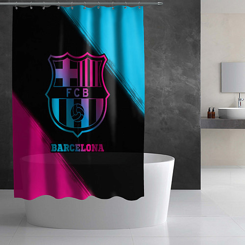 Шторка для ванной Barcelona - neon gradient / 3D-принт – фото 2