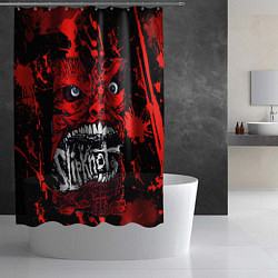 Шторка для душа Slipknot red blood, цвет: 3D-принт — фото 2