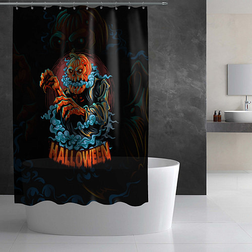 Шторка для ванной Жуткий Хэллоуин Halloween / 3D-принт – фото 2