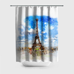 Шторка для душа Париж Эйфелева башня рисунок, цвет: 3D-принт