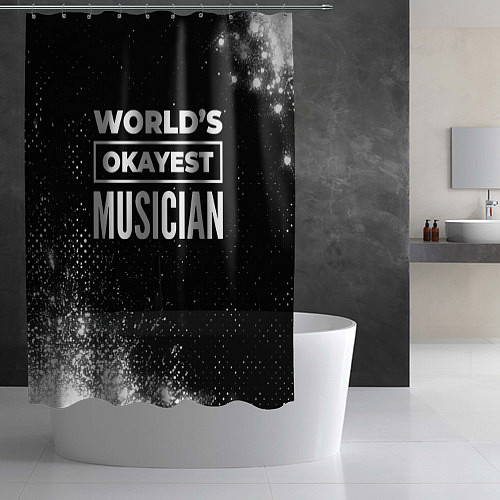 Шторка для ванной Worlds okayest musician - dark / 3D-принт – фото 2