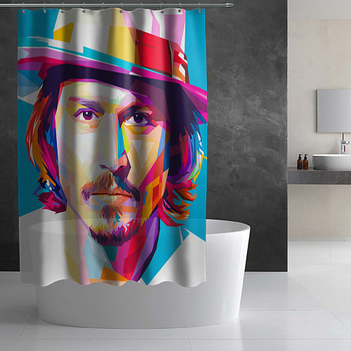 Шторка для ванной Джонни Депп портрет / 3D-принт – фото 2