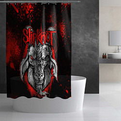 Шторка для душа Slipknot - красный козел, цвет: 3D-принт — фото 2