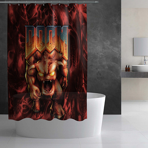 Шторка для ванной DOS DOOM - Bull demon / 3D-принт – фото 2