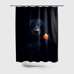 Шторка для душа Медведь с морковкой, цвет: 3D-принт