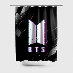 Шторка для душа BTS - Неоновый логотип, цвет: 3D-принт