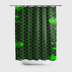 Шторка для душа Зеленые плиты, цвет: 3D-принт