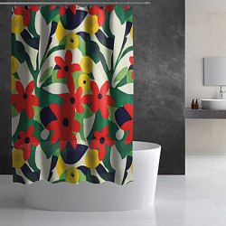 Шторка для душа Цветочный яркий паттерн, цвет: 3D-принт — фото 2