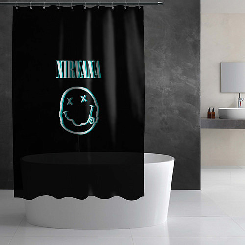 Шторка для ванной Nirvana неон / 3D-принт – фото 2