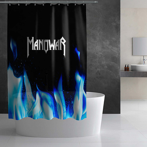 Шторка для ванной Manowar blue fire / 3D-принт – фото 2