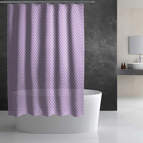 Шторка для ванной Вязаное полотно - Розовое / 3D-принт – фото 2