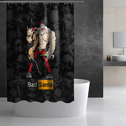 Шторка для душа Bad Santa and sexy girl, цвет: 3D-принт — фото 2