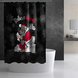 Шторка для душа Santa Claus on the toilet, believe in me, цвет: 3D-принт — фото 2