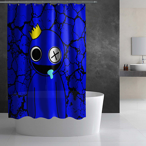 Шторка для ванной Радужные друзья персонаж Синий / 3D-принт – фото 2