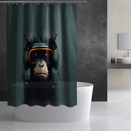 Шторка для ванной Кибер-обезьяна / 3D-принт – фото 2