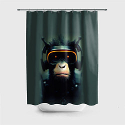 Шторка для душа Кибер-обезьяна, цвет: 3D-принт